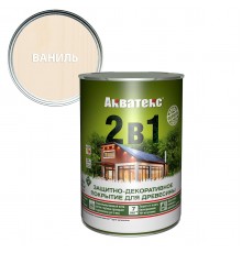 АКВАТЕКС 2 в 1 защит.-декор. покрытие для дерева, алкидное, полумат, лессирующее, ваниль (0,8л)