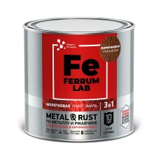 FERRUM LAB / ФЕРРУМ ЛАБ грунт-эмаль по ржавчине 3 в 1 молотковая, коричневый (0,75л)