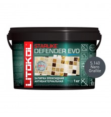 LITOKOL STARLIKE DEFENDER EVO / ЛИТОКОЛ СТАРЛАЙК ДЕФЕНДЕР ЭВО затирка двухкомпонентная, эпоксидная, S.140 nero grafite, 1кг