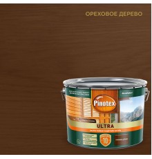 PINOTEX ULTRA / ПИНОТЕКС УЛЬТРА лазурь защитная влагостойкая для защиты древесины до 10 лет ореховое дерево 9л new