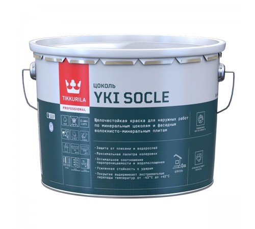 TIKKURILA Юки Цоколь краска для цоколей и фасадов, база А (9л) TIKKURILA Юки Цоколь краска для цоколей и фасадов, база А (9л)