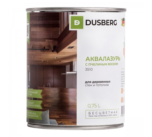DUSBERG / ДЮСБЕРГ аквалазурь с пчелиным воском, бесцветный 3510 (0,75л) DUSBERG / ДЮСБЕРГ аквалазурь с пчелиным воском, бесцветный 3510 (0,75л)