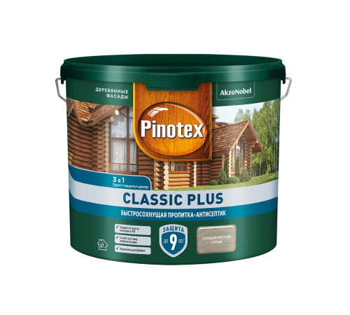PINOTEX CLASSIC PLUS / ПИНОТЕКС КЛАССИК ПЛЮС пропитка-антисептик, быстросохнущая 3 в 1, скандинавский серый 2,5л PINOTEX CLASSIC PLUS / ПИНОТЕКС КЛАССИК ПЛЮС пропитка-антисептик, быстросохнущая 3 в 1, скандинавский серый 2,5л