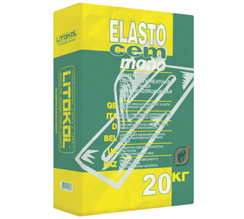 LITOKOL ELASTOCEM MONO / ЛИТОКОЛ ЭЛАСТОЦЕМ МОНО смесь гидроизоляционная, однокомпонентная, цементная, серый (20кг) LITOKOL ELASTOCEM MONO / ЛИТОКОЛ ЭЛАСТОЦЕМ МОНО смесь гидроизоляционная, однокомпонентная, цементная, серый (20кг)