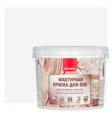 NEOMID краска фактурная эластичная декоративная для плит OSB, белый (12кг)
