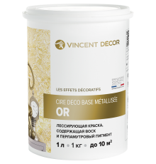 VINCENT DECOR CIRE DECO база Металлизе Золото, лессирующая декоративная краска (0,8л)