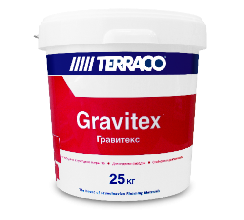 TERRACO GRAVITEX ROLLER / ТЕРРАКО ГРАВИТЕКС РОЛЛЕР штукатурка декоративная фасадная акриловая, NP, 25кг
