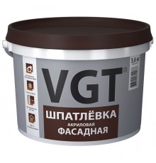VGT шпатлевка фасадная, акриловая, водостойкая, малоусадочная (18кг)