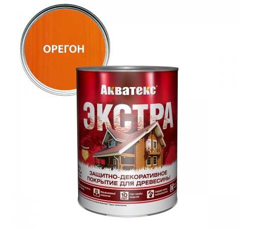 АКВАТЕКС-ЭКСТРА защит.-декор. покрытие для дерева, алкидное, полуглянц, орегон (0,8л) new