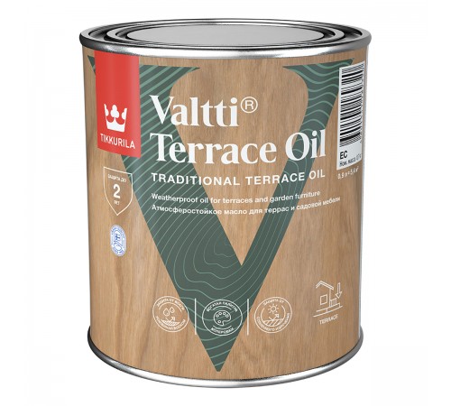 TIKKURILA EURO VALTTI TERRACE OIL масло для террас, бесцветное (0,9л)