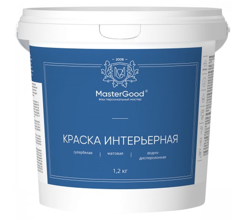 Master Good Краска интерьерная влагостойкая акриловая (1,2кг) Master Good Краска интерьерная влагостойкая акриловая (1,2кг)