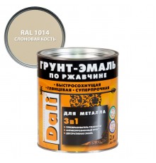 DALI / ДАЛИ грунт-эмаль по ржавчине 3 в 1 гладкая алкидная RAL 1014 слоновая кость 2 л