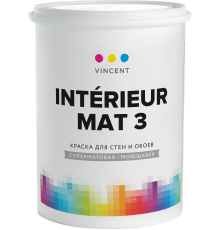 VINCENT INTERIEUR MAT 3 / ВИНСЕНТ ИНТЕРЬЕР МАТ 3 краска акрилатная для внутренних работ, матовая, база А (0,9л)