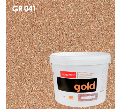 BAYRAMIX MINERAL GOLD / БАЙРАМИКС МИНЕРАЛ ГОЛД штукатурка декорат. мраморная с эффектом перламутра, GR 041 (15кг)*