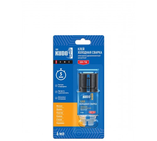 KUDO HOME / КУДО ХОУМ клей эпоксидный двухкомпонентный прозрачный (6мл) KUDO HOME / КУДО ХОУМ клей эпоксидный двухкомпонентный прозрачный (6мл)