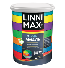 LINNIMAX / ЛИННИМАКС АКВА эмаль акриловая универсальная атмосферостойкая для наружных и внутренних работ шелковисто-матовая база 3 (0,85л)