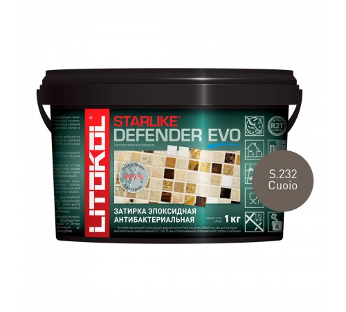 LITOKOL STARLIKE DEFENDER EVO / ЛИТОКОЛ СТАРЛАЙК ДЕФЕНДЕР ЭВО затирка двухкомпонентная, эпоксидная, S.232 cuoio, 1кг