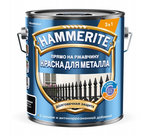 HAMMERITE / ХАММЕРАЙТ краска для металла с молотковым эффектом прямо на ржавчину RAL9005 черный 2л HAMMERITE / ХАММЕРАЙТ краска для металла с молотковым эффектом прямо на ржавчину RAL9005 черный 2л