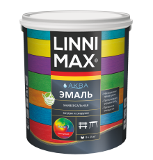 LINNIMAX / ЛИННИМАКС аква эмаль акриловая универсальная атмосферостойкая для наружных и внутренних работ глянцевая база 3 (2,35л)