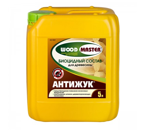 WOODMASTER / ВУДМАСТЕР АНТИЖУК состав биоцидный, бесцветный (5л)