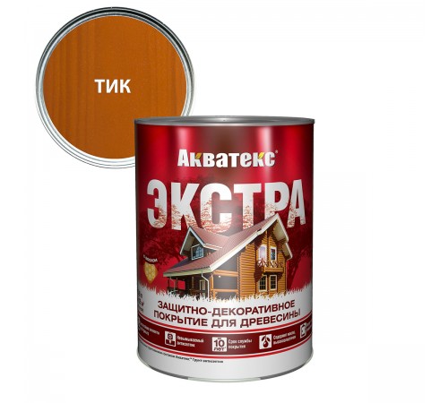 АКВАТЕКС-ЭКСТРА защит.-декор. покрытие для дерева, алкидное, полуглянц, тик (0,8л) new