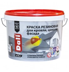 DALI / ДАЛИ краска резиновая трещиностойкая акриловая для кровли цоколя фасада база А 12 кг