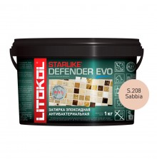 LITOKOL STARLIKE DEFENDER EVO / ЛИТОКОЛ СТАРЛАЙК ДЕФЕНДЕР ЭВО затирка двухкомпонентная, эпоксидная, S.208 sabbia, 1кг