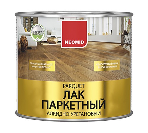 NEOMID лак паркетный алкидно-уретановый, глянцевый (9л) NEOMID лак паркетный алкидно-уретановый, глянцевый (9л)