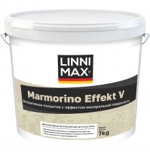 LINNIMAX MARMORINO EFFECT V / ЛИННИМАКС МАРМОРИНО ЭФФЕКТ V штукатурка декоративная интерьерная защитно-отделочная с эффектом натурального камня зерно 0,5мм, белый, 7кг