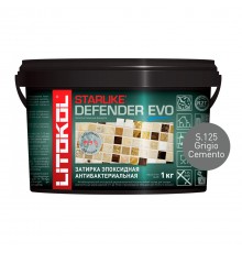 LITOKOL STARLIKE DEFENDER EVO / ЛИТОКОЛ СТАРЛАЙК ДЕФЕНДЕР ЭВО затирка двухкомпонентная, эпоксидная, S.125 grigio cemento, 1кг
