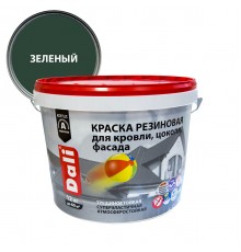 DALI / ДАЛИ краска резиновая трещиностойкая акриловая для кровли цоколя фасада зеленый 12 кг