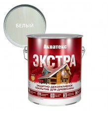 АКВАТЕКС-ЭКСТРА защит.-декор. покрытие для дерева, алкидное, полуглянц, белый  (2,7л) new