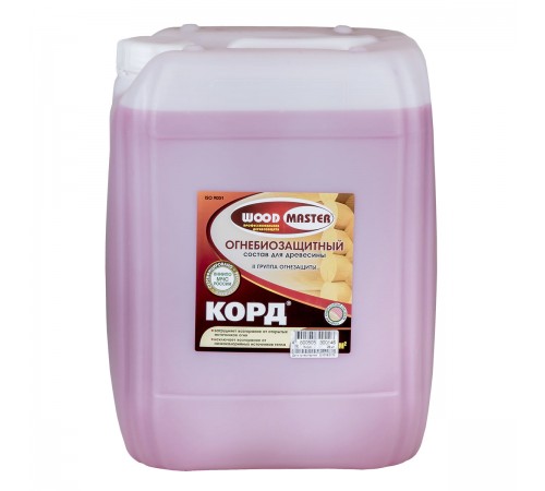 WOODMASTER / ВУДМАСТЕР КОРД состав огнебиозащитный II группа, розовый (23кг)