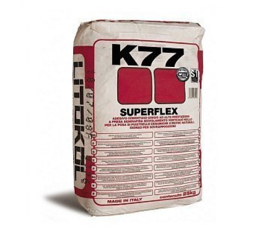 LITOKOL SUPERFLEX K77 / ЛИТОКОЛ СУПЕРФЛЕКС К77 клей для плитки, керамогранита и натурального камня, серый (25кг) LITOKOL SUPERFLEX K77 / ЛИТОКОЛ СУПЕРФЛЕКС К77 клей для плитки, керамогранита и натурального камня, серый (25кг)