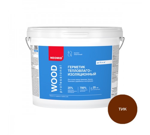 NEOMID PROFESSIONAL WOOD / НЕОМИД ПРОФЕССИОНАЛ герметик для деревянных поверхностей тик (15кг)