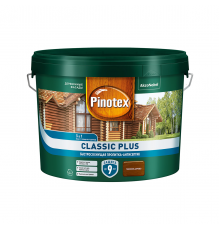 PINOTEX CLASSIC PLUS / ПИНОТЕКС КЛАССИК ПЛЮС пропитка-антисептик, быстросохнущая 3 в 1, тиковое дерево 9л