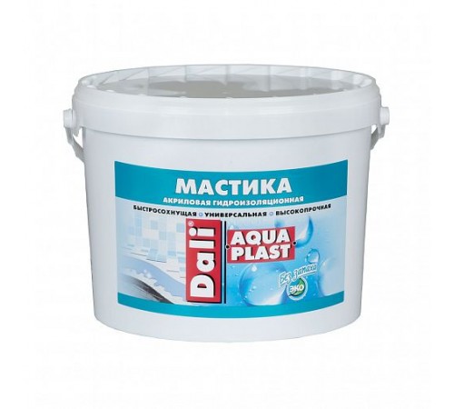 DALI AQUAPLAST / ДАЛИ АКВАПЛАСТ мастика гидроизоляционная универсальная акриловая голубой 9 л DALI AQUAPLAST / ДАЛИ АКВАПЛАСТ мастика гидроизоляционная универсальная акриловая голубой 9 л