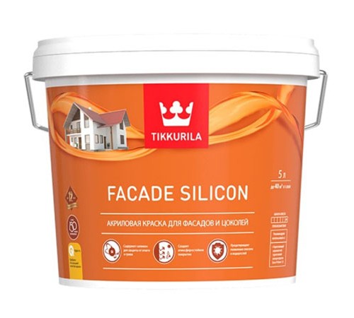 TIKKURILA FACADE SILICON / ТИККУРИЛА ФАСАД СИЛИКОН краска акриловая для фасадов база C 5 л TIKKURILA FACADE SILICON / ТИККУРИЛА ФАСАД СИЛИКОН краска акриловая для фасадов база C 5 л