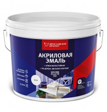 ЯРОСЛАВСКИЕ КРАСКИ эмаль акриловая универсальная матовая, белый 12кг