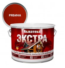 АКВАТЕКС-ЭКСТРА защит.-декор. покрытие для дерева, алкидное, полуглянц, рябина (9л) new