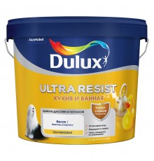 DULUX ULTRA RESIST КУХНЯ И ВАННАЯ / ДЮЛАКС УЛЬТРА РЕЗИСТ КУХНЯ И ВАННАЯ краска с защитой от плесени и грибка полуматовая база BW 5л