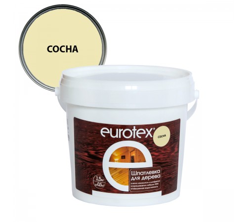 EUROTEX / ЕВРОТЕКС шпатлевка для дерева, для наружных и внутренних работ, акрил, сосна (1,5кг) EUROTEX / ЕВРОТЕКС шпатлевка для дерева, для наружных и внутренних работ, акрил, сосна (1,5кг)