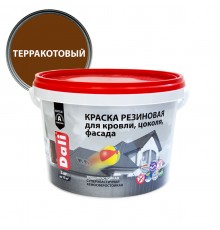 DALI / ДАЛИ краска резиновая трещиностойкая акриловая для кровли цоколя фасада терракотовый 3 кг