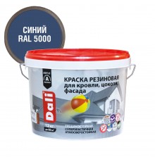 DALI / ДАЛИ краска резиновая трещиностойкая акриловая для кровли цоколя фасада синий 12 кг