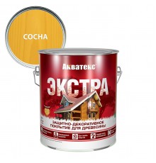 АКВАТЕКС-ЭКСТРА защит.-декор. покрытие для дерева, алкидное, полуглянц, сосна  (2,7л) new