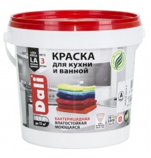 DALI / ДАЛИ краска для кухни и ванной акриловая моющаяся глубокоматовая база А 0,9 л