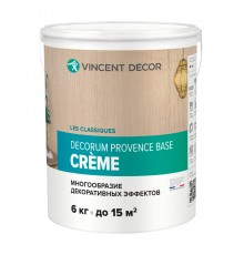 VINCENT DECOR PROVENCE BASE CREME / ДЕКОРУМ ПРОВАНС БАЗА КРЕМ декоративная штукатурка с многообразием эффектов (6кг)