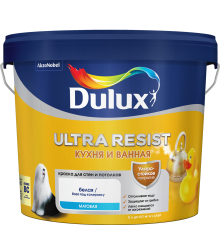 DULUX ULTRA RESIST КУХНЯ И ВАННАЯ / ДЮЛАКС УЛЬТРА РЕЗИСТ КУХНЯ И ВАННАЯ краска с защитой от плесени и грибка полуматовая база BC 4,5л