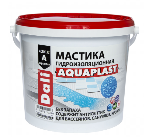 DALI AQUAPLAST / ДАЛИ АКВАПЛАСТ мастика гидроизоляционная универсальная акриловая голубой 5 л DALI AQUAPLAST / ДАЛИ АКВАПЛАСТ мастика гидроизоляционная универсальная акриловая голубой 5 л
