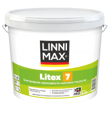 LINNIMAX LITEX 7 / ЛИННИМАКС ЛИТЕКС 7 краска для стен и фактурных обоев латексная водно-дисперсионная для внутренних работ шелковисто-матовая база 3 (8,46л)